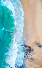 Sea aerial view,Top view,amazing nature background.The color of the water and beautifully bright.Azure beach with rocky mountains and clear water of Thailand ocean at sunny day.