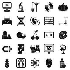 Scientific approach icons set, simple style