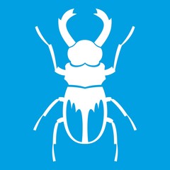 Rhinoceros beetle icon white