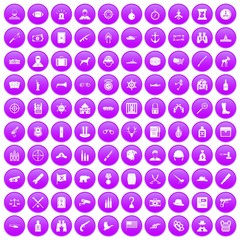 100 bullet icons set purple