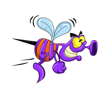 Cartoon Bug Flying