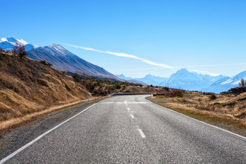 Road to Mount Cook National Park,  South Island, New Zealand