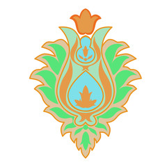 Floral pattern on a white background. Vector illustration.