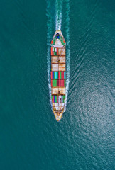 container ship in import export and business logistic.