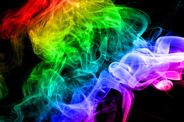 Abstract rainbow smoke background