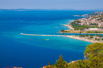 Fototapeta na wymiar Landscape of the town Omis, Croatia. Dalmatia Coast.
