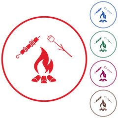 Brazier, zephyr and kebab icon