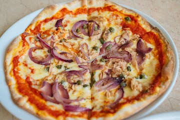 Pizza in the dish