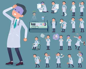 flat type Doctor old man_sickness