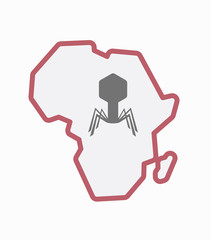 Isolated Africa map with a virus