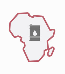 Isolated Africa map with a barrel of oil