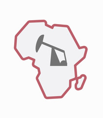 Isolated Africa map with a horsehead pump