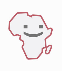 Isolated Africa map with a smile text face