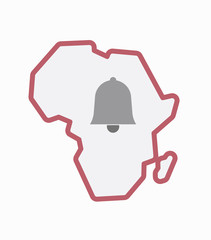 Isolated Africa map with a bell