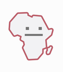Isolated Africa map with a emotionless text face