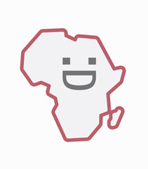 Isolated Africa map with a laughing text face