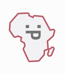 Isolated Africa map with a sticking out tongue text face