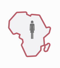 Isolated Africa map with a female pictogram