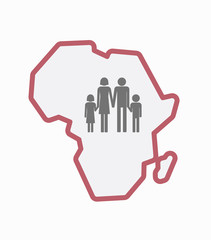 Isolated Africa map with a conventional family pictogram