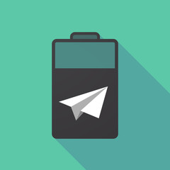 Long shadow battery with a paper plane