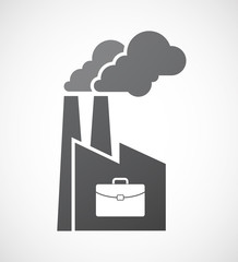 Isolated factory with  a briefcase