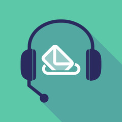 Long shadow  headset with  a ballot box