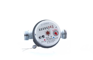 Water meter isolated on white background.