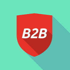 Long shadow shield with    the text B2B