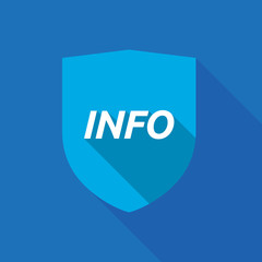 Long shadow shield with    the text INFO