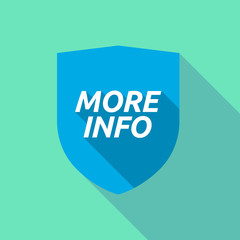 Long shadow shield with    the text MORE INFO