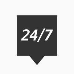Obraz premium Isolated tooltip with the text 24/7