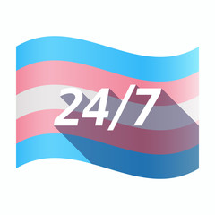 Fototapeta na wymiar Isolated transgender flag with the text 24/7