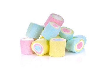 marshmallows on white background