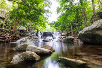Fototapeta na wymiar Huai yang waterfall tropical rainforest in national park