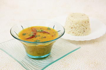 Whole Yellow Lentil or Yellow Daal and Rice