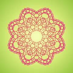 Vector vintage oriental Mandala sign boho frame