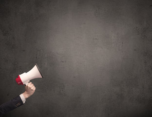 Megaphone on plain background