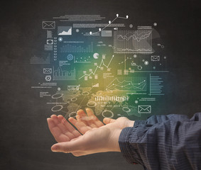 Hand holding business plan