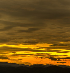 Beautiful landscape of the mountain background Sunset in Thailand