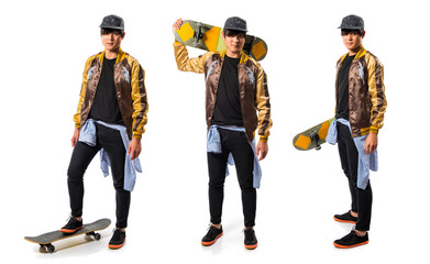 Fototapeta premium Asian urban man with skate