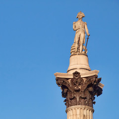 Fototapeta na wymiar London, Nelson's column in Trafalgar square