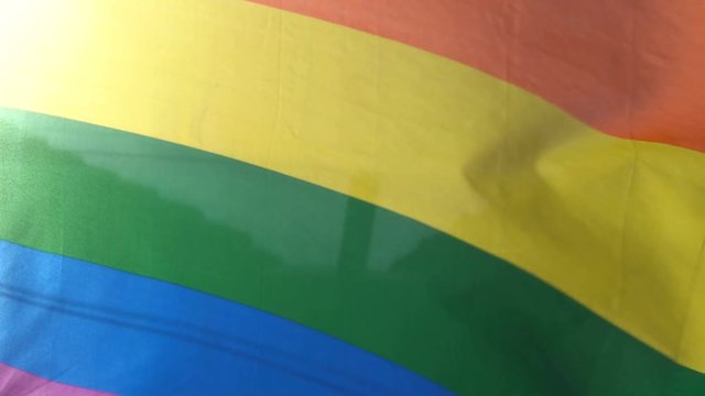 LGBT Flaf Waving Close Up