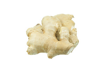 Root ginger isolated on a white studio background.