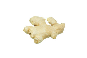 Root ginger isolated on a white studio background.