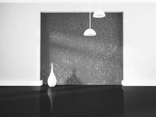 vase near the wall, 3d