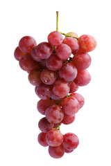 bunches of Summer fresh red grape with white isolate background