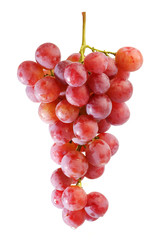 bunches of Summer fresh red grape with white isolate background
