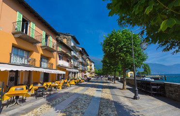 The lake promenade in Cannobio - Lago Maggiore, Verbania, Piemont, Italy