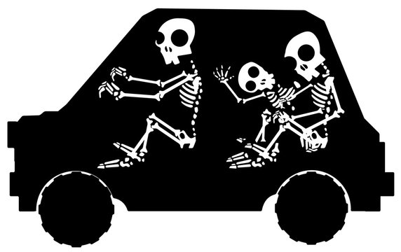 Skeleton Car Stencil