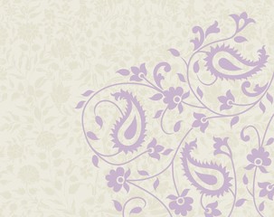 wedding card design, paisley floral pattern , India